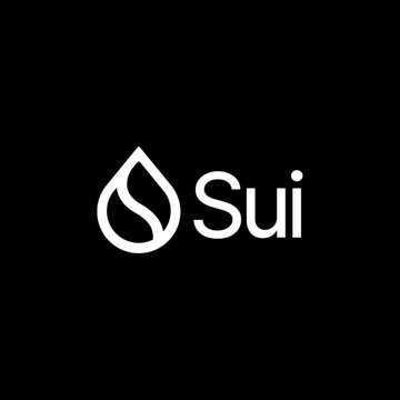 The image displays the Sui blockchain logo, featuring a white water droplet icon alongside the text "Sui" on a black background. The logo relates to the post by representing Mysten Labs' Sui Network, which could be impacted by CTO Sam Blackshear's departure to join Anthropic.