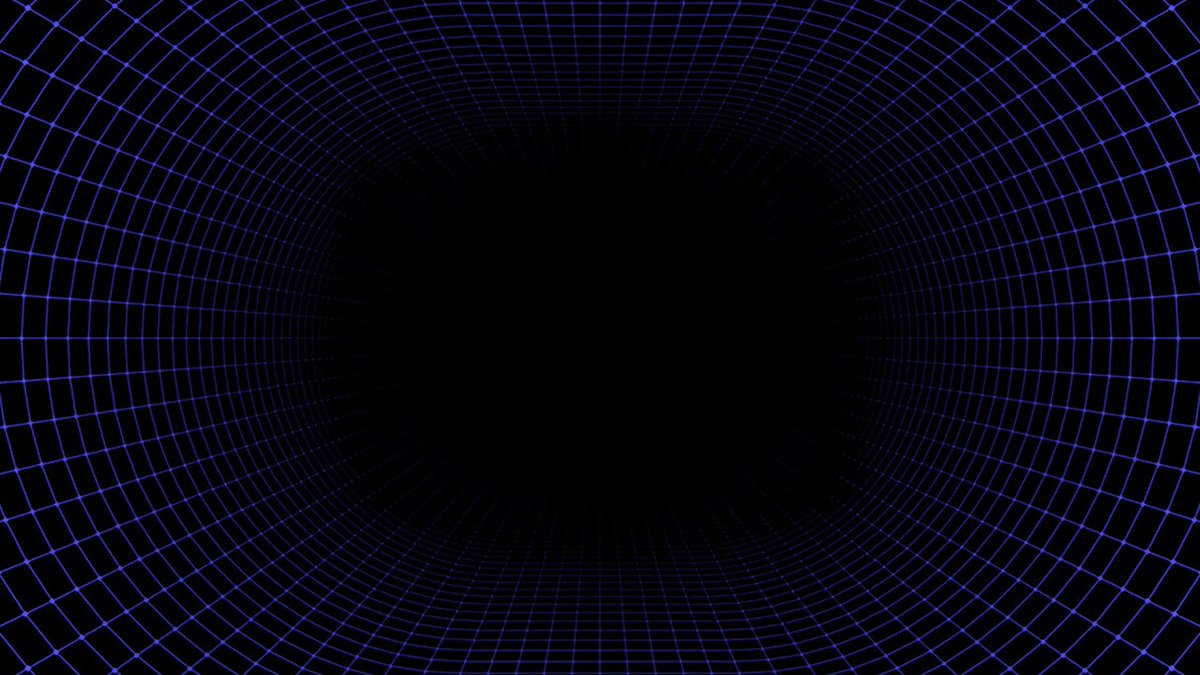 The image shows a black background with blue lines, creating an illusion of depth or a tunnel-like structure. There are no texts or other objects present in the image. The focus seems to be on the visual effect created by the lines rather than any additional information about the content of the image.