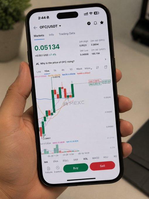 The image shows a person holding up their cell phone displaying a stock chart, possibly related to football. The chart indicates that there has been a significant increase in the value of a particular stock over time. This information could be relevant for those interested in investing or following the stock market. The post also mentions that the community is growing and the energy around @OneFootball keeps getting stronger every single day, which might suggest an upward trend in the stock's performance.