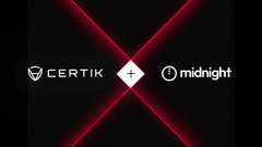 A graphic showing the logos of Certik and Midnight with a red 'X' across them on a black background.
