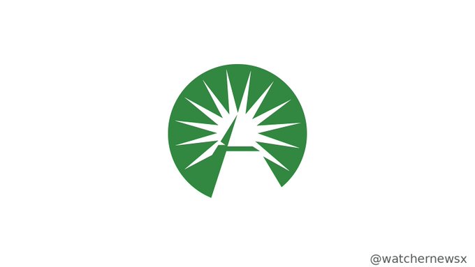 A green circular logo featuring a stylized white letter 'A' with radiating lines, credited to @watchernewsx.