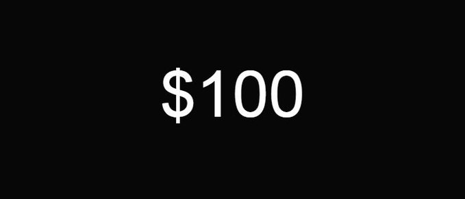 A black banner with bold white text displaying "$100" promotes a USDC giveaway promising to send $100 USDC amounts to commenters until $5K is distributed.