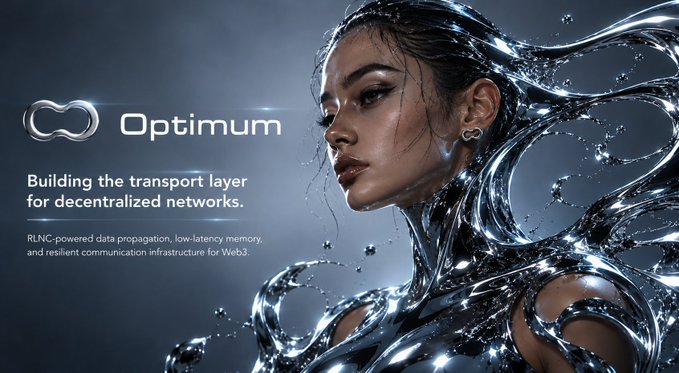 The image features a woman with long hair wearing a metallic outfit, which appears to be made of liquid or water-like material. The background of the image is dark blue, creating an interesting contrast between the woman's appearance and her surroundings. Below the image, there is text that reads "Optimum" followed by a list of bullet points explaining what the post is about.