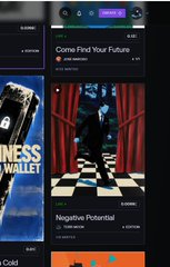 A mobile app store page displays the Exodus Wallet app with the headline 'Come Find Your Future' and a promotional image reading 'LESSNESS WALLET' alongside a 'Negative Potential' rating.