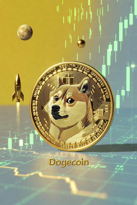 The image shows a graphic representation of a Dogecoin, which is an altcoin designed by Jack Dorfman. It features a cartoon dog holding a golden coin that says "DOGECoin" written in white letters. The design elements are positioned on the bottom right side of the image.

The post identifies this image as relating to the cryptocurrency Dogecoin and provides a description, stating it is an altcoin designed by Jack Dorfman.