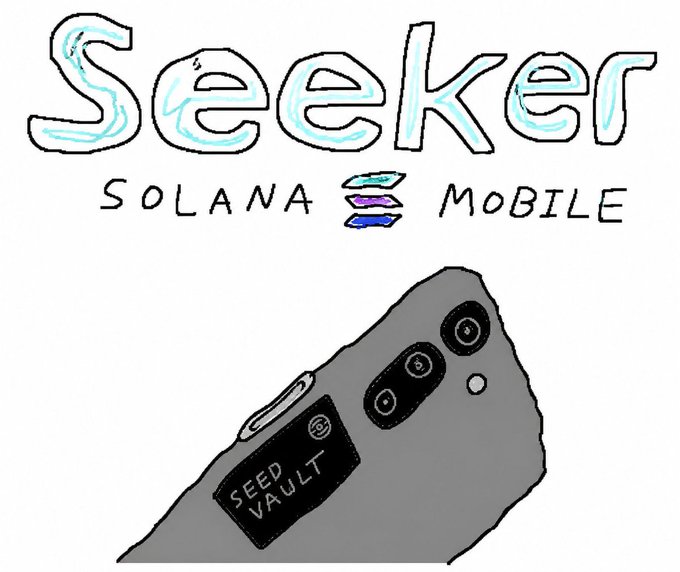 erser seed vault logo, featuring a gray phone with blue and purple accents against a white background.