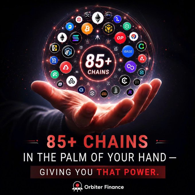 In the image, there is someone's hand holding up an 85+ chains, giving a thumbs up as if to confirm its worthiness of being included in the post that promotes a product or service related to cryptocurrencies. The focus of the image is on the hand and the words "85+ Chains" are written below it. This suggests that the content could be associated with cryptocurrency-related businesses or services, such as a cryptocurrency exchange platform, wallet, or blockchain technology company.
