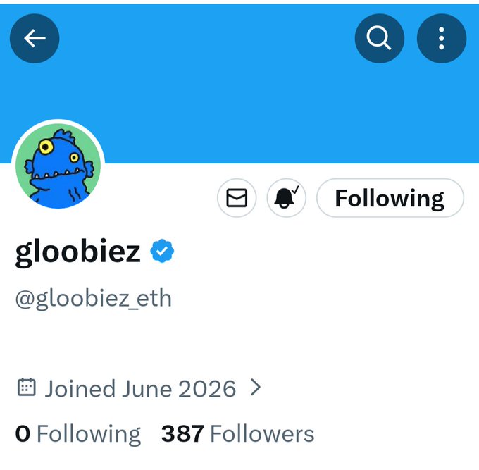 The image shows a social media post with a blue background, featuring a cartoon character or monster logo at the top of the post. The post has been edited to include a caption that reads "Followers" followed by a list of numbers. The caption also mentions that the post was edited on June 26, 2026 and is now posted as a follow-up to an earlier post with a total of 377 followers.