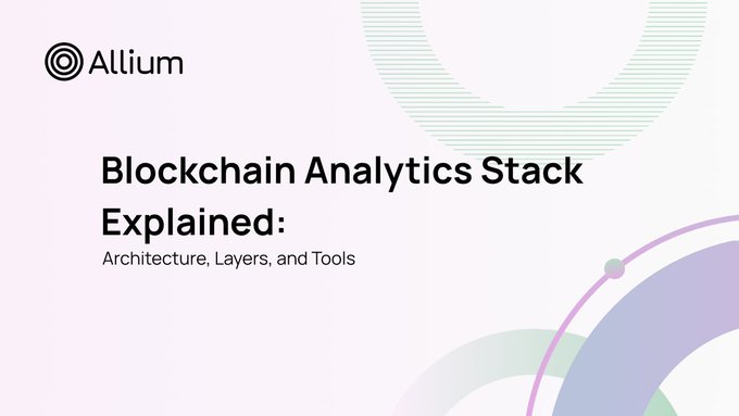 Title slide with the Allium logo and text 'Blockchain Analytics Stack Explained: Architecture, Layers, and Tools' on a light background.