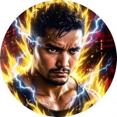 The image features a man with spiky hair, wearing a black tank top, and has a yellow explosion behind him. The caption reads "#NewProfilePic let's start a trend". This suggests that the image might be related to a social media post or a promotional campaign for a new profile picture feature on Instagram. 

The man in the photo appears to have a serious expression as he looks directly at the camera, which adds an element of intensity and drama to his appearance. The yellow explosion behind him further emphasizes this intensity by creating a striking visual effect that complements his spiky hair and black tank top.