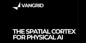 A black promotional graphic for VANGRID with white text reading 'THE SPATIAL CORTEX FOR PHYSICAL AI'.