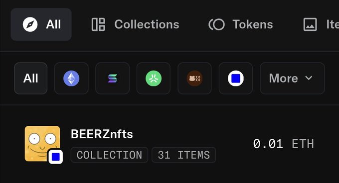 The image shows a computer screen with a list of items displayed at the top, including "BeerzNfts" and "Collection". Below this, there are several descriptions or icons related to the items such as "Tokens", "More", and "0.01". The text in the image suggests that these items might be related to cryptocurrency or digital assets, possibly a collection of virtual tokens or coins.