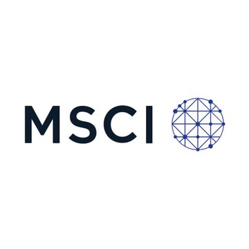 The image displays the MSCI logo, featuring the text "MSCI" in dark blue alongside a stylized globe icon with connecting nodes. This relates to the post by visually identifying MSCI as the company whose proposed index rules are being contested by Strategy regarding MSTR's inclusion.