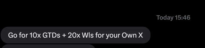 A Twitter notification timestamped "Today 15:46" displays a text snippet reading "Go for 10x GTDs + 20x Wls for your Own X," corresponding to the Arcins NFT whitelist giveaway post promoting the project's launch on the Arc network.