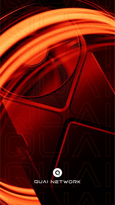 The image features a poster with an abstract design, predominantly red and orange colors, that appears to be a representation of a clock or a timepiece. The background of the poster has a black and white color scheme, which contrasts with the vibrant colors in the foreground. The text on the poster reads "Quai Network" and "Make mining cool again." This suggests that the poster is promoting an event or campaign related to mining or a similar industry, aiming to make it more appealing and engaging for people who are interested in such activities.
