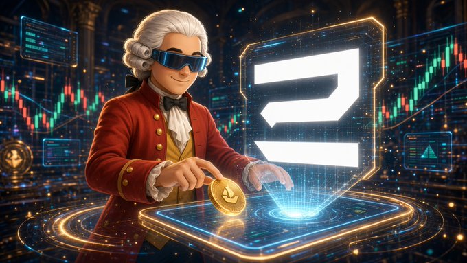 A digital illustration of a white-haired figure in an 18th-century red coat and modern VR goggles, holding a gold coin over a glowing digital interface, with a large Solana logo displayed.