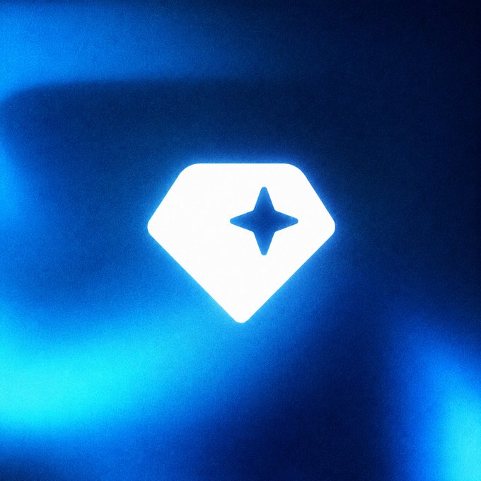 The image features a blue background with a white diamond-shaped logo, which has a small star at its center. Below the logo, there's text that reads "GRAM is now live." This suggests that the image might be related to a social media platform or website where users can share and interact with posts. The combination of the blue background and white logo creates a striking contrast against each other, making it stand out prominently in the image.