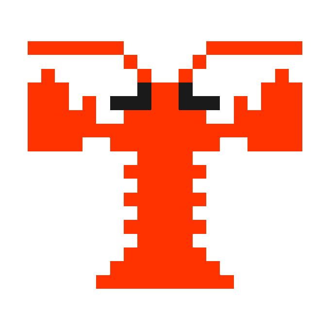 The image features a red lobster with its claws spread out wide, giving it an impression of being ready to pounce or attack something. The lobster's position against a white background makes it stand out prominently. The caption below the lobster reads "1/10000AI - A Distribution Network for Builders in the AI Era. Built on @clanker_world + @Uniswap AI is making building easier than ever. But as building becomes easier, distribution becomes harder."