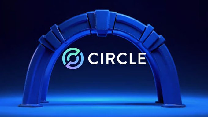 A 3D blue archway displays the "CIRCLE" logo with a circular icon, illuminated by dramatic blue lighting.