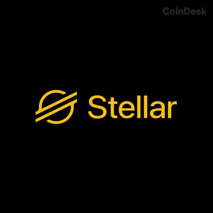 The image contains an abstract logo that reads "Stellar". The colors used for the logo are yellow, black, and orange. The "Stellar" part of the logo has a yellow line through it, with black text underneath that says "Stellar". Just below this, there is another set of bold black letters that read "#QuantumResistance". This design, featuring a yellow line intersected by a black line and accompanied by the word "Stellar" in black, gives an impression of energy or enthusiasm associated with the company.