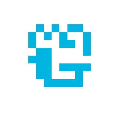 Pixel art image of the blue Twitter/X logo on a white background.