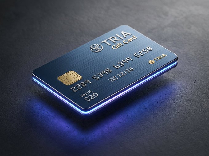 "The Future of Crypto Depends on Simplicity..." is a captivating slogan from "@useTria", which has been used as a reference for another project related to cryptocurrency, but not exactly described or identified by the viewer. The main focus in this image seems to be a blue credit card with a unique design and glowing blue light, sitting against a black background on what appears to be a dark surface like stone or concrete. It is important that we pay attention to these details when trying to understand how the image relates to the post's content about crypto simplicity and ease of use.