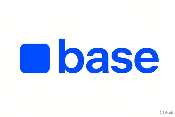 The Coinbase logo displayed in blue on a white background, featuring a rounded square icon next to the word 'base', with a small 'Grok' watermark in the bottom right corner.