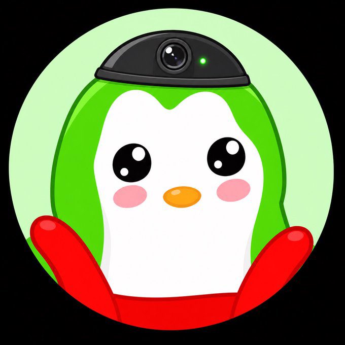 A cartoon green-and-white animal mascot with big eyes, pink cheeks, red arms, and a black camera dome on its head appears against a pale green circular background. The post calls it a custom “$SHEEPLE” profile picture created for @magesticbeing and associates it with “$sol”; no other text or numbers are visible.