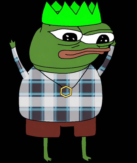The image features a cartoon frog wearing a crown, standing against a black background with its arms raised high. The caption of the image reads "$Link This is the reason I have personally invested 10'S of thousands of dollars into Chainlink. Like I told my wife... no ONE has ever gotten rich playing it safe...".