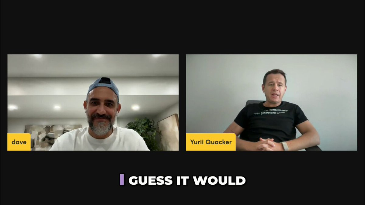 The image shows a computer screen displaying two men sitting next to each other, likely having a conversation or participating in an online meeting. The background appears to be a plain white wall with a black border. There are also some text elements on the screen that read "I Guess It Would" and "@wallchain". This suggests that they might be discussing a topic related to social media marketing or digital content creation, as indicated by the post's title.