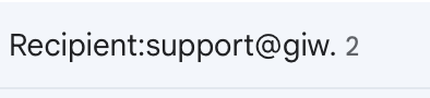 A blurry close-up of an email recipient field showing the address 'support@gjw.'