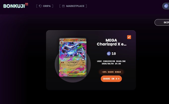 "So looks like BONK has released their own TCG. You can spend USDC to rip open packs and earn XP. My guess is XP may count towards a $BONK airdrop.".
