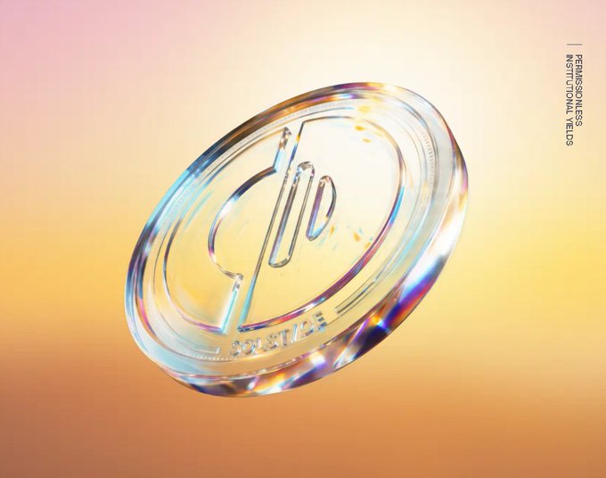 The image features a clear glass coin with an abstract design, which appears to be floating or hovering in mid-air against a gradient background. The coin has a unique design that includes a "D" shape at its center. The text on the image reads "Solana DeFi", suggesting that it is related to the Solana cryptocurrency.
