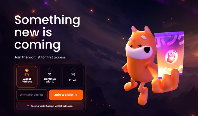 The image shows an advertisement for a cryptocurrency called "locktok" that has just been released, with a cartoon character of a dog wearing a mask and holding a sign saying "Something new is coming!". The image also includes text promoting the whitelist registration process, suggesting that users should join the whitelist to access the cryptocurrency.