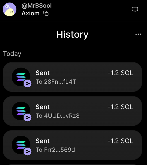 The image shows a Solana wallet transaction history for user @MrBSool displaying three "Sent" transactions of -1.2 SOL each to different wallet addresses, likely demonstrating the $300 giveaway by showing previous airdrop distributions to support the claim.