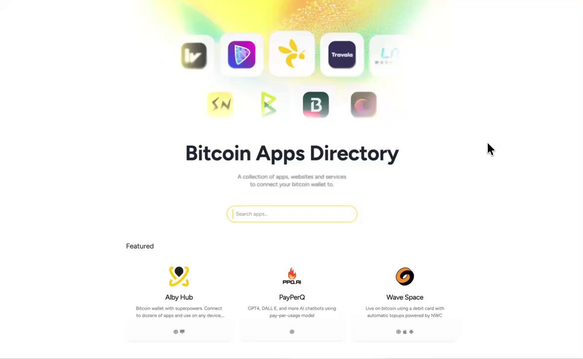 The image shows a website called "bitcoin apps directory", which features various Bitcoin apps for different purposes, such as mining, trading, and more. The website has a clean white background with black text that displays the name of the app along with its description or feature. There are also icons representing each app on the website, making it easy to navigate through the options available.