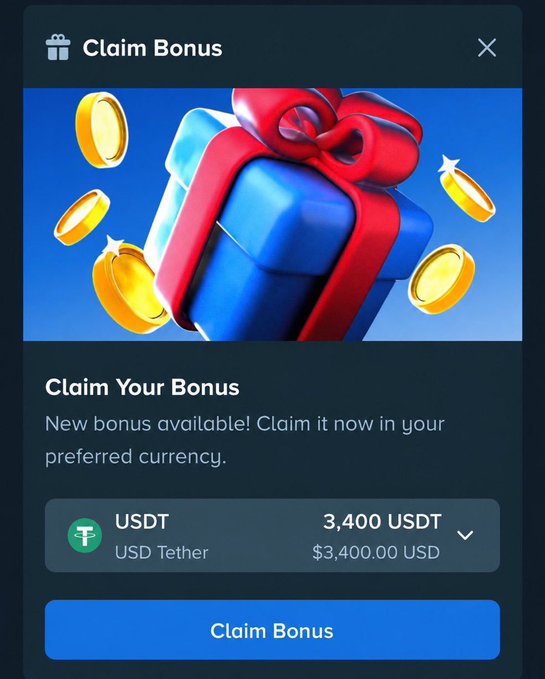 A "Claim Bonus" pop-up offers 3,400 USDT (USD Tether) with a "Claim Bonus" button, paired with a post prompting users to follow @Stake and @Hey_nahid and drop their Stake ID to receive crypto tips.