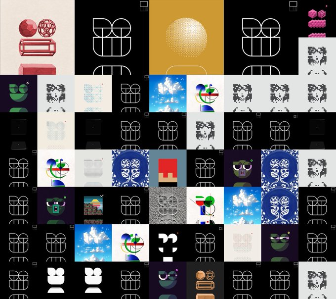 The image displays a grid collage of pixel-art style collectible character thumbnails (Opepen NFTs) alongside monochrome outline versions, likely representing a collection gallery. The accompanying text describes a crypto wallet node (0xb276...ac1c) expanding its holdings with 4 newly received Opepen NFTs, bringing its total ownership to 60 collectibles after 20 days and 9 hours of uptime.