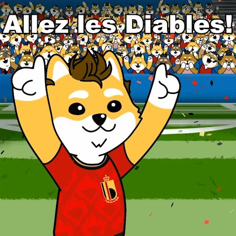 llorzels diables, a cartoon character with a red shirt and yellow hair, waves while holding up two fingers in the air against a blue background.
