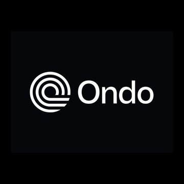 A logo for "Ondo" displayed in white text and a circular icon on a dark grey background.