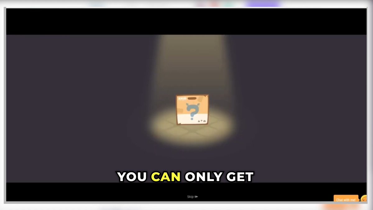 A video game or app screen shows a glowing item box with a question mark and the word 'AXIS' under a spotlight, with the subtitle 'YOU CAN ONLY GET' displayed at the bottom.
