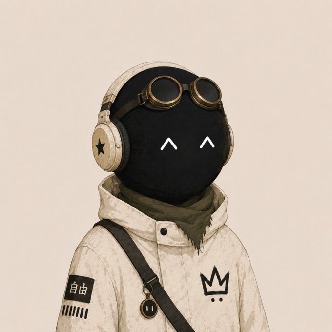 𝚁𝚖𝚗𝚘𝚛𝚎𝚗𝚓𝚕𝚒𝚍𝚎𝚗𝚝𝚒𝚝𝚢, a black and white character with headphones on his head.