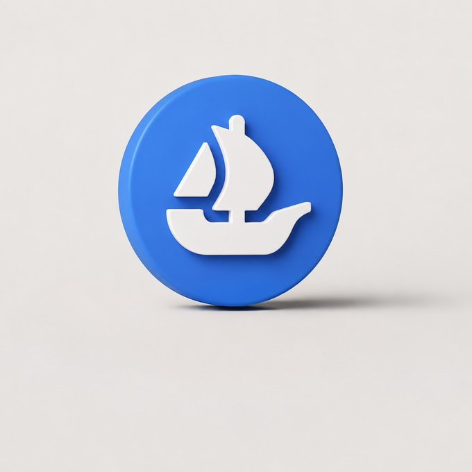 Open Sea logo: a white sailboat icon inside a blue circle on a light gray background.