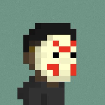 The image features a person wearing a mask with red and white colors against a green background, giving them an interesting appearance. The caption below the image reads "Goooooooood Morning Web3 Eth might be down but bags and spirits are UP Been having a blast jumping into a bunch of new projects, sweeping floors, sniping Grails, meeting new dope communities, and having a BLAST Landed 3 GRAIL Vorhees in the ReGens @re_generates my". The mask's design is eye-catching against the green background.