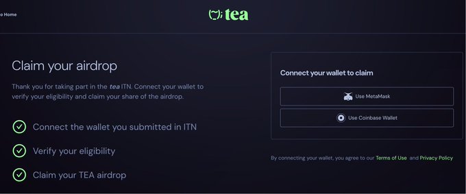 The image shows a screenshot of a page from a Tea app, which has a form for users to sign up or create an account.