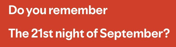 Red banner with white text reading "Do you remember The 21st night of September?" referencing the classic Earth, Wind & Fire song, used as a playful nod to Avalanche's "birthday" launch anniversary.
