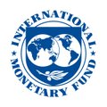 The image displays the International Monetary Fund (IMF) logo, featuring a blue circular emblem with a globe at its center encircled by the text "INTERNATIONAL MONETARY FUND," visually representing the organization cited in the post about IMF First Deputy Managing Director Dan Katz's remarks on stablecoins' potential to streamline cross-border payments.