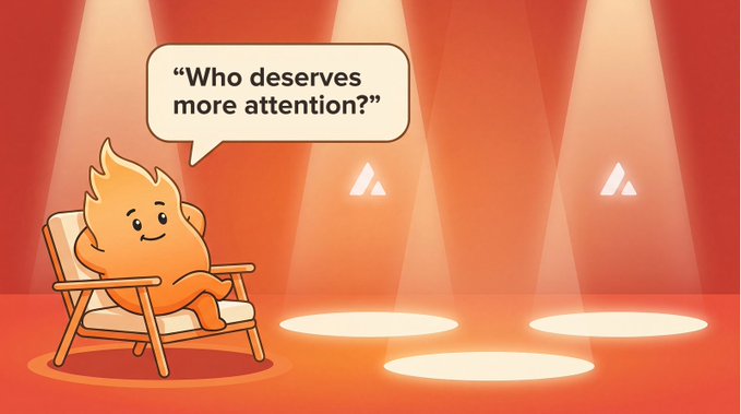 A cartoon flame character relaxes in a beach chair under spotlights asking "Who deserves more attention?" while two empty spotlights sit unoccupied nearby.