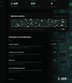 Very dark, low-quality screenshot of a digital interface showing 'System status' and various metrics.