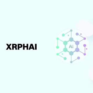 This image shows the logo and name "XRPHAI" with a stylized "AI" within a molecular structure. This visual directly represents the XRP Healthcare AI (XRPHAI) project, announcing its listing on BitMart.